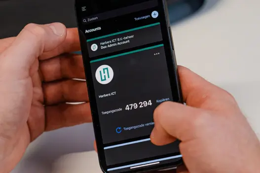 MFA ingesteld bij Harbers telefoon